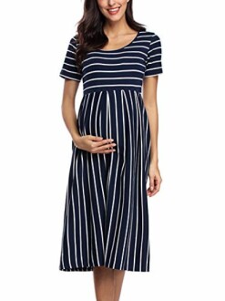 BBHoping Women's Casual Striped Maternity Dress